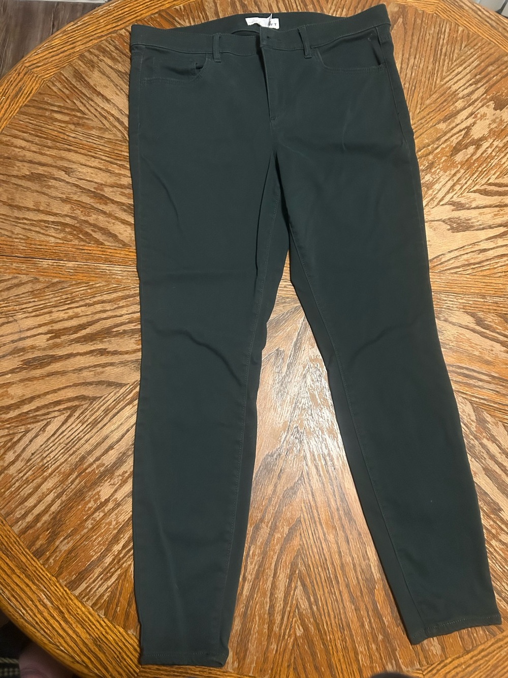 LOFT Made and Loved Legging Jeans Size 10 Green Brushed Sateen Stretch Skinny